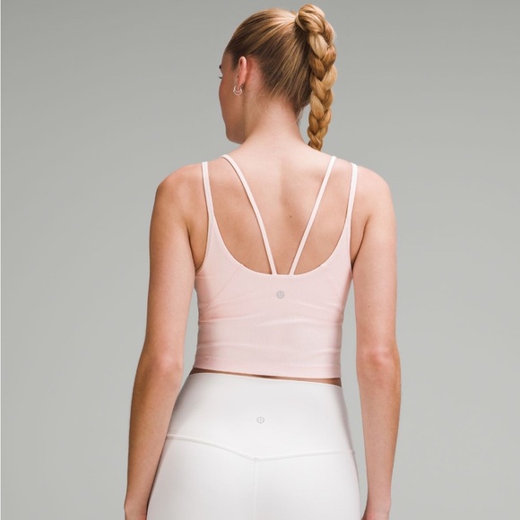 Lululemon Aligned strappy ribbed tank top Strawberry Milkshake,size 10.Baby pink - Picture 6 of 15